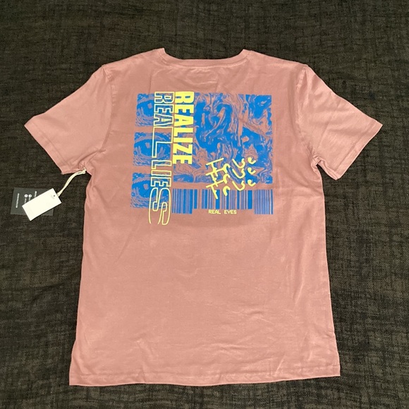 Men’s Brooklyn Cloth Mfg. Co. Dusty Rose Real Eyes Graphic T-Shirt - Picture 9 of 14